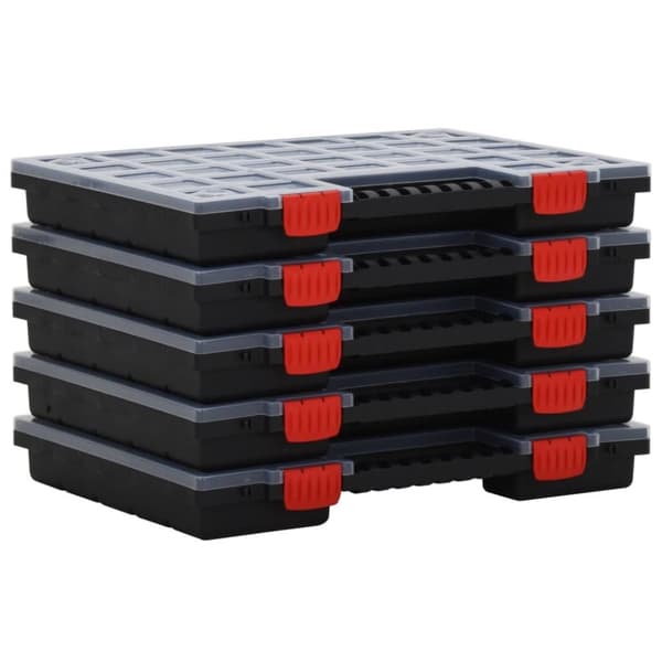 vidaXL sortimentbokse 5 stk. 40x30x5 cm polypropylen