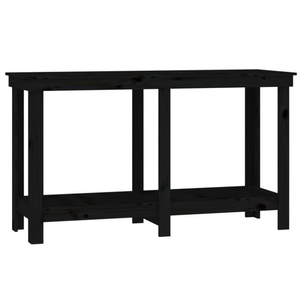 vidaXL arbejdsbord 140x50x80 cm massivt fyrretræ sort