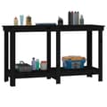Miniatyrbilde 4 av 9: vidaXL Arbeidsbenk svart 140x50x80 cm heltre furu