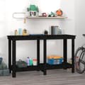 Miniatyrbilde 2 av 9: vidaXL Arbeidsbenk svart 140x50x80 cm heltre furu