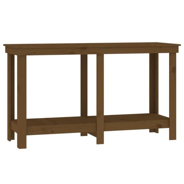 vidaXL arbejdsbord 140x50x80 cm massivt fyrretræ gyldenbrun