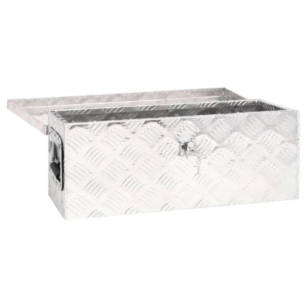 vidaXL opbevaringskasse 60x23,5x23 cm aluminium sølvfarvet