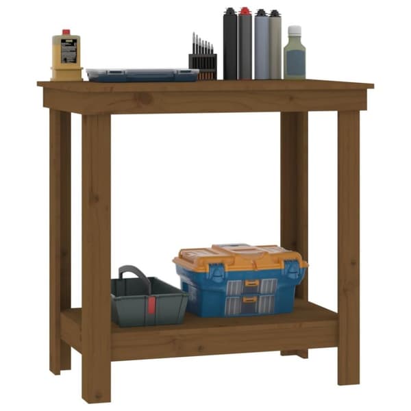 vidaXL Arbeidsbenk honningbrun 80x50x80 cm heltre furu