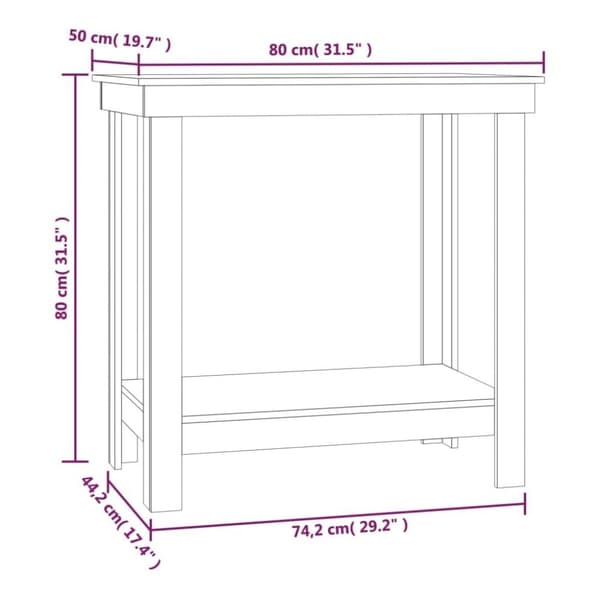 vidaXL Arbeidsbenk honningbrun 80x50x80 cm heltre furu