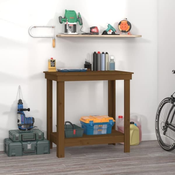 vidaXL Arbeidsbenk honningbrun 80x50x80 cm heltre furu