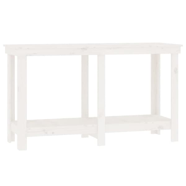 vidaXL Arbeidsbenk hvit 140x50x80 cm heltre furu