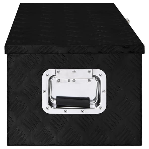 vidaXL Säilytyslaatikko musta 80x39x30 cm alumiini