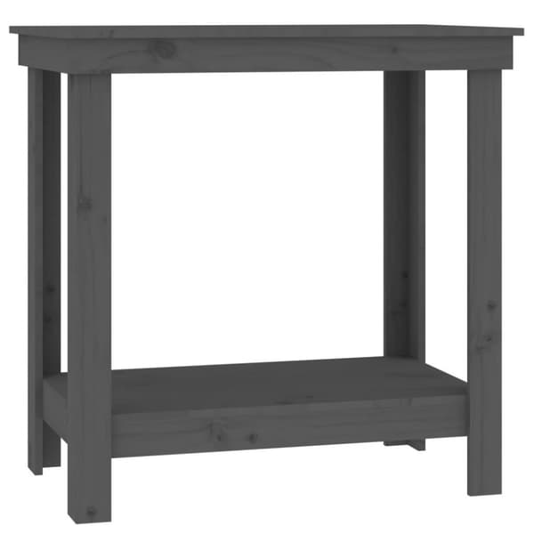 vidaXL arbejdsbord 80x50x80 cm massivt fyrretræ grå