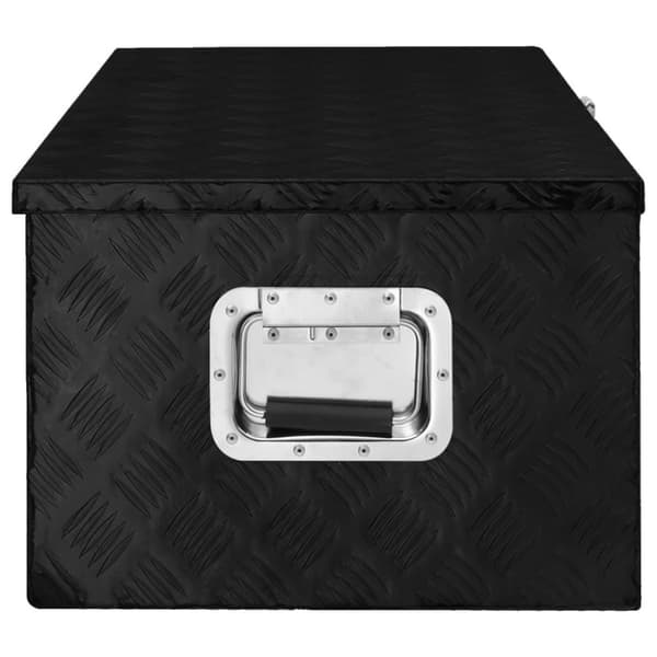 vidaXL Säilytyslaatikko musta 90x47x33,5 cm alumiini