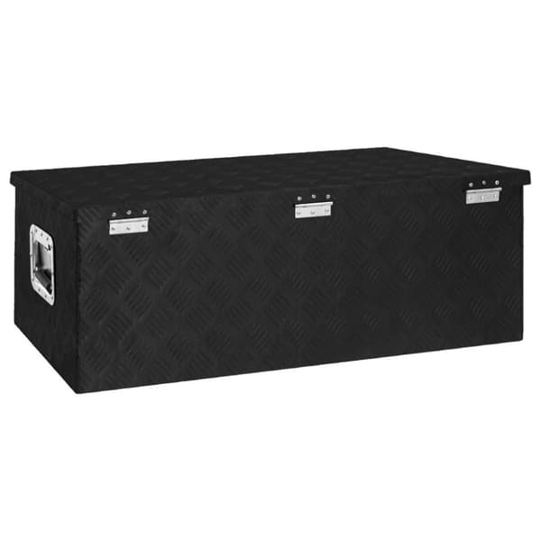 vidaXL Säilytyslaatikko musta 90x47x33,5 cm alumiini