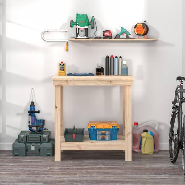 vidaXL arbejdsbord 80x50x80 cm massivt fyrretræ