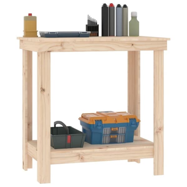 vidaXL arbejdsbord 80x50x80 cm massivt fyrretræ