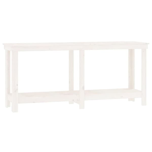 vidaXL Arbeidsbenk hvit 180x50x80 cm heltre furu
