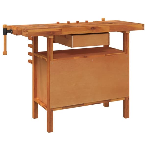 vidaXL Arbeidsbenk med skuff og skrustikker 124x52x83 cm heltre akasie