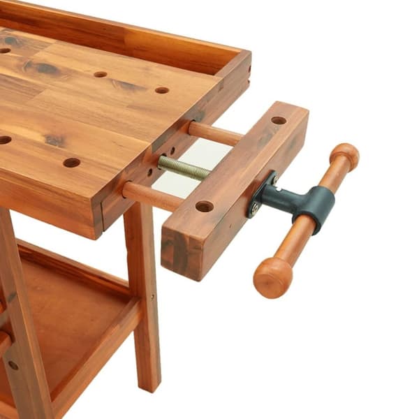 vidaXL Arbeidsbenk med skuff og skrustikker 124x52x83 cm heltre akasie