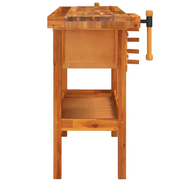 vidaXL Arbeidsbenk skuffer og skrustikker 124x52x83 cm heltre akasie