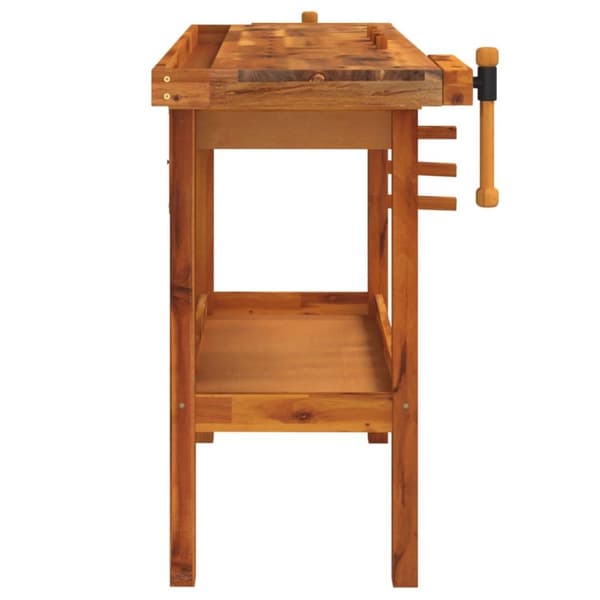 vidaXL Arbeidsbenk med skuff og skrustikker 124x52x83 cm heltre akasie