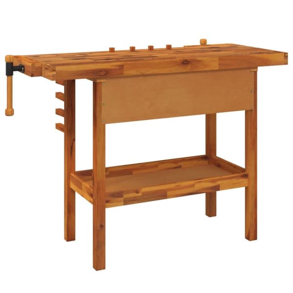 vidaXL Arbeidsbenk med skuff og skrustikker 124x52x83 cm heltre akasie