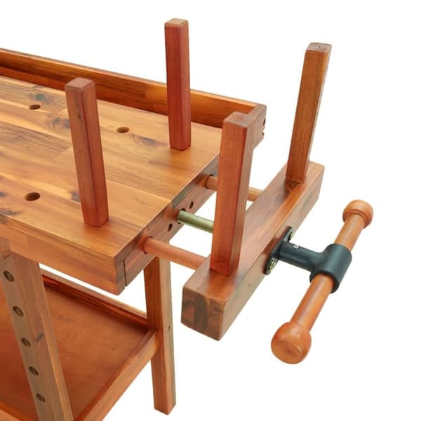 vidaXL Arbeidsbenk med skuff og skrustikker 124x52x83 cm heltre akasie