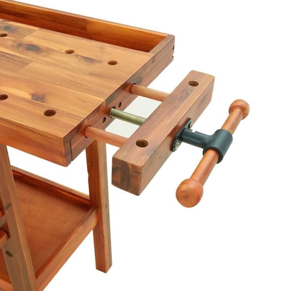 vidaXL Arbeidsbenk med skuff og skrustikker 124x52x83 cm heltre akasie