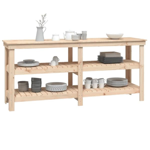 vidaXL arbejdsbord 181x50x80 cm massivt fyrretræ