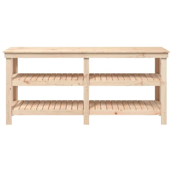 vidaXL arbejdsbord 181x50x80 cm massivt fyrretræ