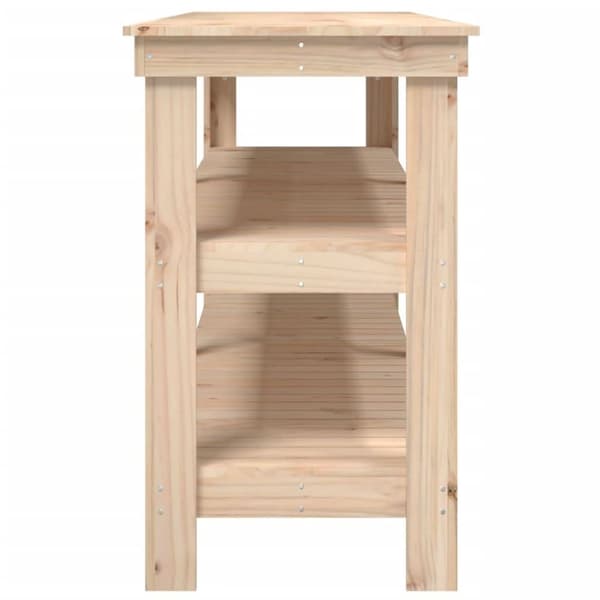 vidaXL arbejdsbord 181x50x80 cm massivt fyrretræ