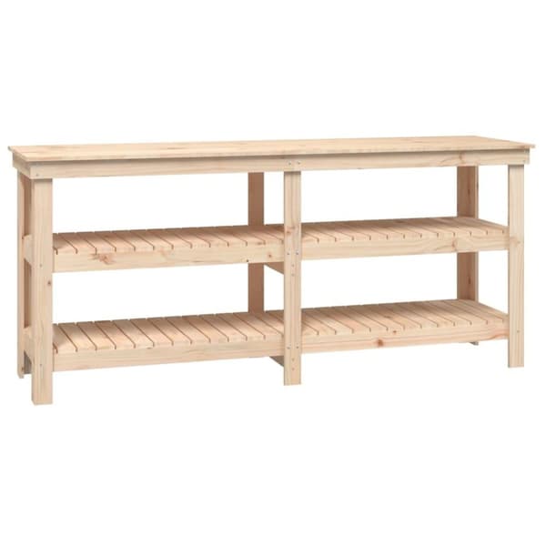 vidaXL arbejdsbord 181x50x80 cm massivt fyrretræ