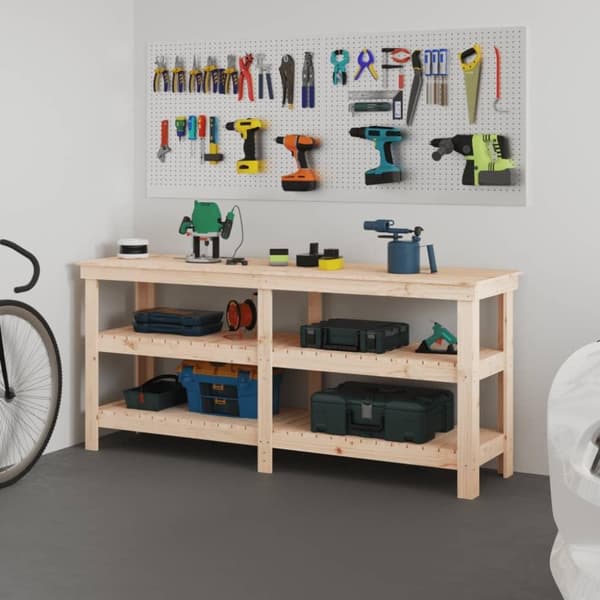 vidaXL arbejdsbord 181x50x80 cm massivt fyrretræ