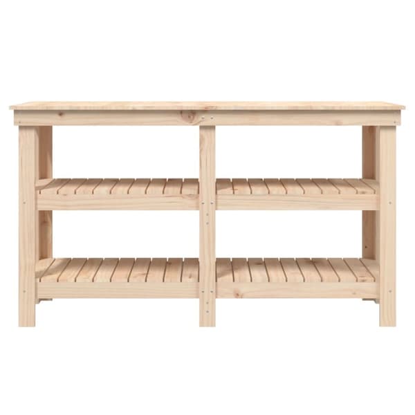 vidaXL arbejdsbord 142,5x50x80 cm massivt fyrretræ