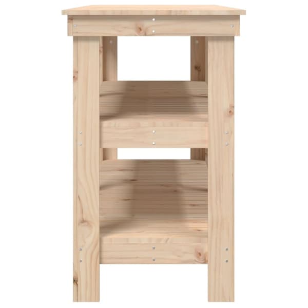 vidaXL arbejdsbord 142,5x50x80 cm massivt fyrretræ
