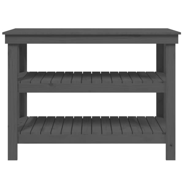 vidaXL Työpenkki harmaa 110,5x50x80 cm täysi mänty