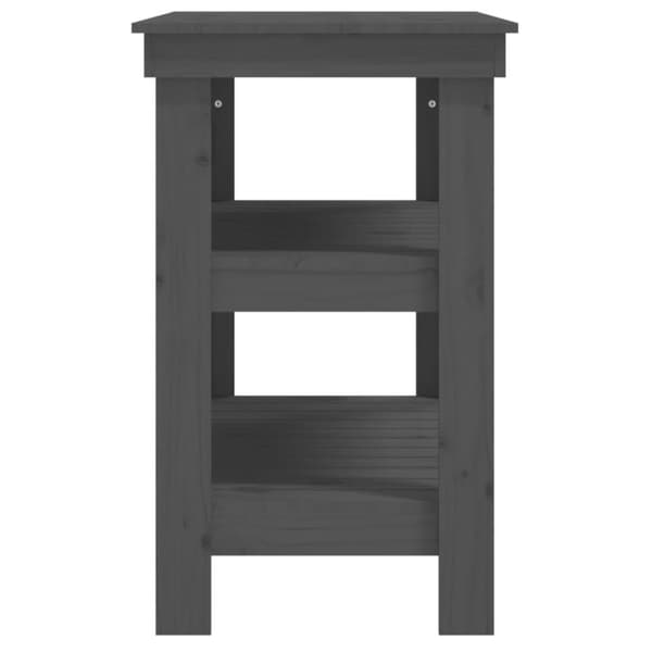 vidaXL Työpenkki harmaa 110,5x50x80 cm täysi mänty