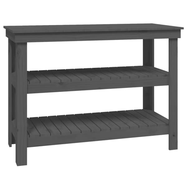 vidaXL Työpenkki harmaa 110,5x50x80 cm täysi mänty