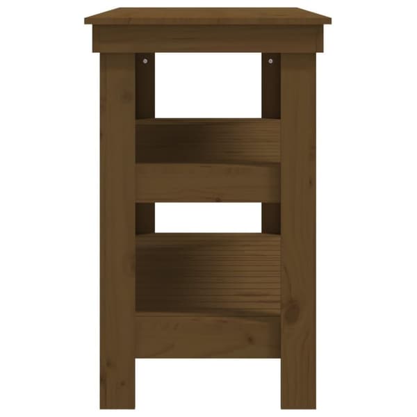 vidaXL Työpenkki hunajanruskea 110,5x50x80 cm täysi mänty