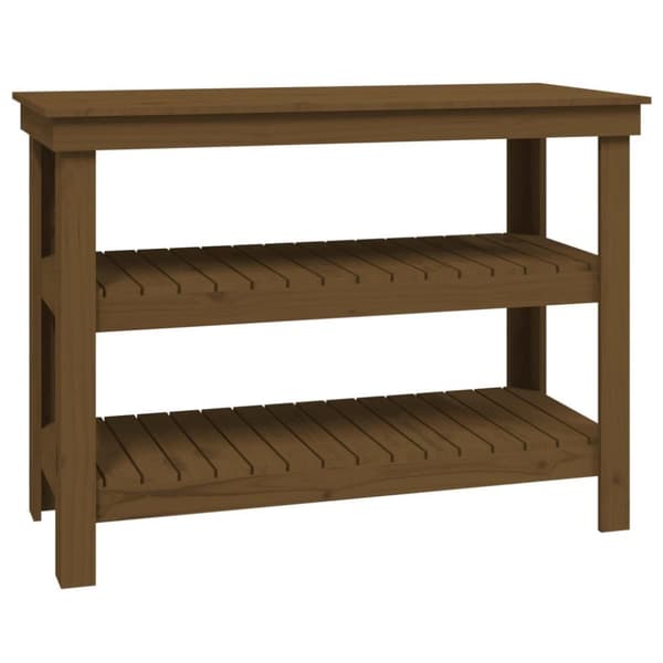 vidaXL Työpenkki hunajanruskea 110,5x50x80 cm täysi mänty