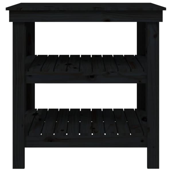 vidaXL arbejdsbord 78,5x50x80 cm massivt fyrretræ sort
