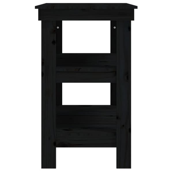 vidaXL arbejdsbord 78,5x50x80 cm massivt fyrretræ sort