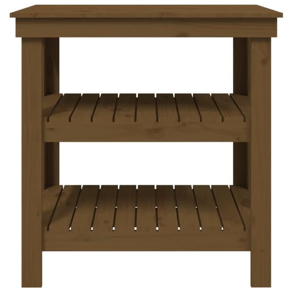vidaXL Työpenkki hunajanruskea 78,5x50x80 cm täysi mänty