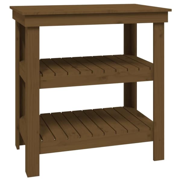 vidaXL Työpenkki hunajanruskea 78,5x50x80 cm täysi mänty
