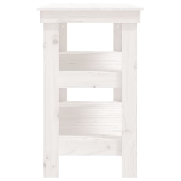 vidaXL Arbeidsbenk hvit 110,5x50x80 cm heltre furu