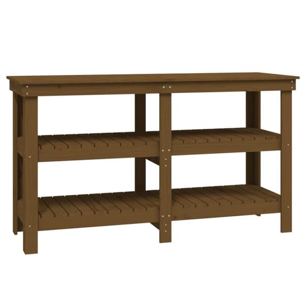 vidaXL Arbeidsbenk honningbrun 142,5x50x80 cm heltre furu