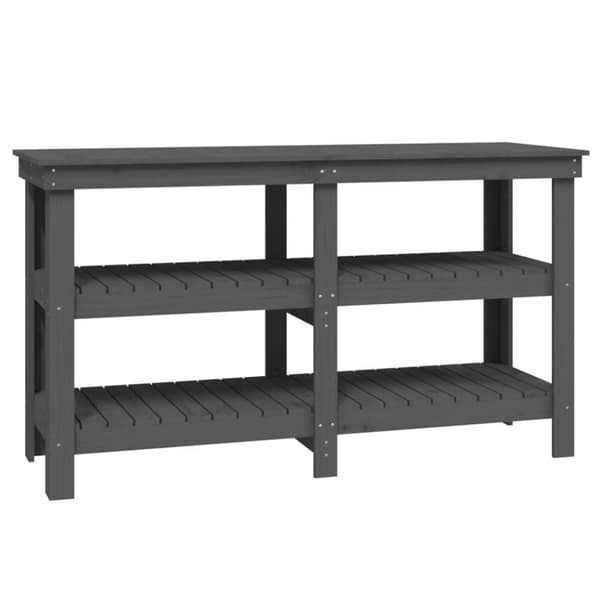 vidaXL Arbeidsbenk grå 142,5x50x80 cm heltre furu
