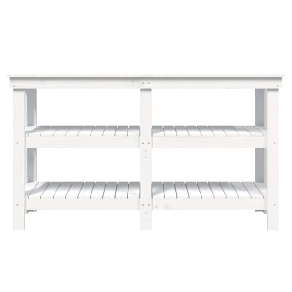 vidaXL Arbeidsbenk hvit 142,5x50x80 cm heltre furu