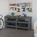 Miniatyrbild 1 av 9: vidaXL Arbetsbänk grå 181x50x80 cm massiv furu