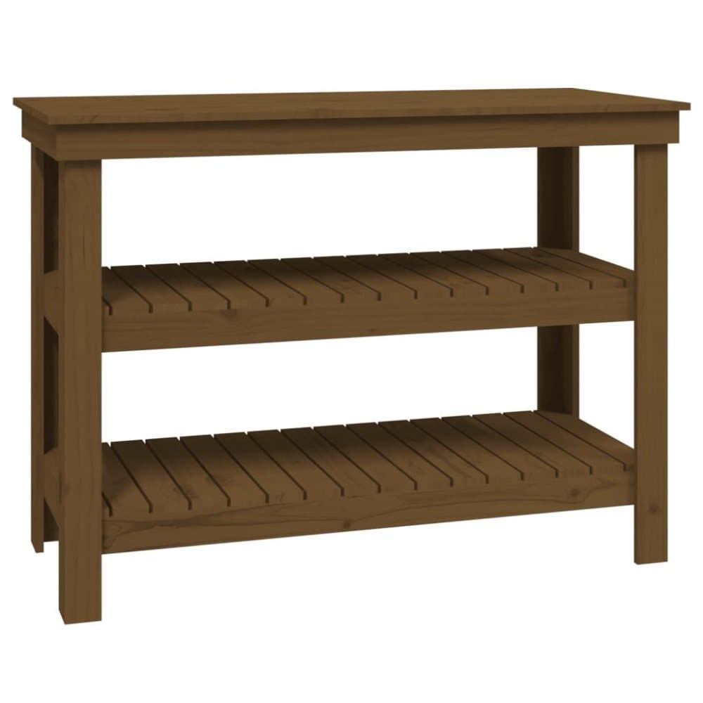 vidaXL Skobänk honungsbrun 110,5x50x80 cm massiv furu