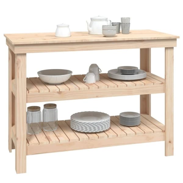 vidaXL Skobänk 110,5x50x80 cm massiv furu
