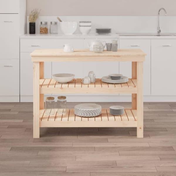 vidaXL Skobänk 110,5x50x80 cm massiv furu