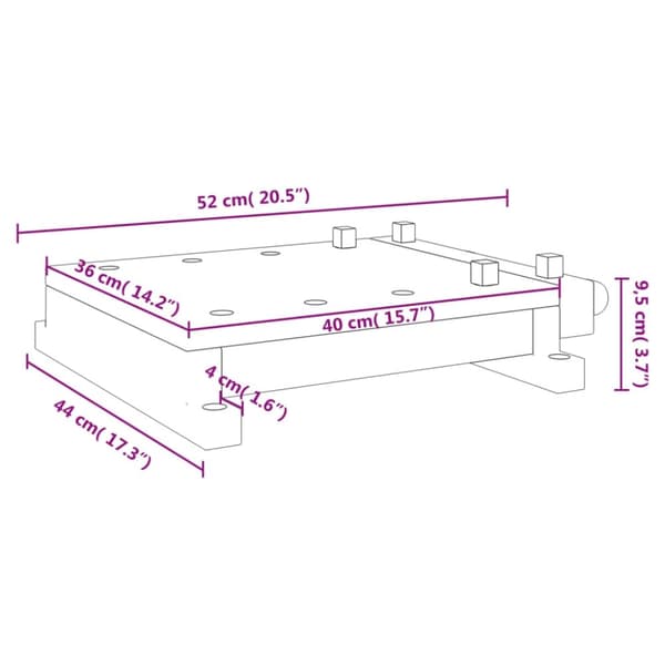 vidaXL Arbeidsbenk bordplate med skrustikke 52x44x9,5 cm heltre akasie