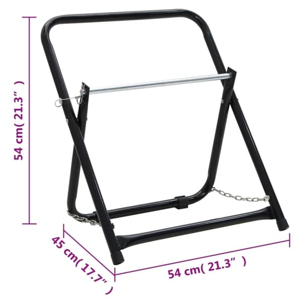 vidaXL Slangespolestativ 48 cm 45 kg svart pulverlakkert stål